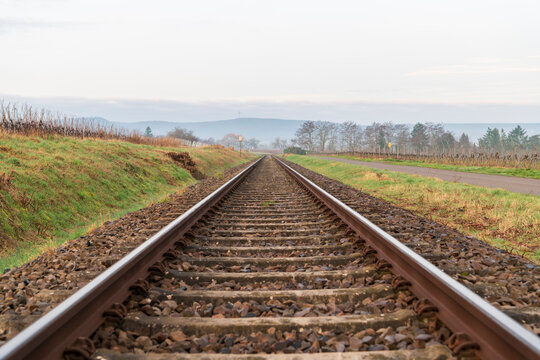railroad tracks in the countryside