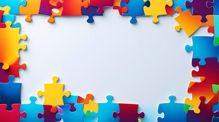 Puzzle background with vibrant abstract shapes and calming tones helpful for mental health