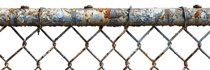 Metal mesh fence cage on PNGs transparent background.