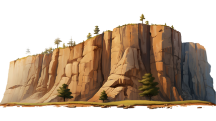 heavy bluff on transparent background, png file
