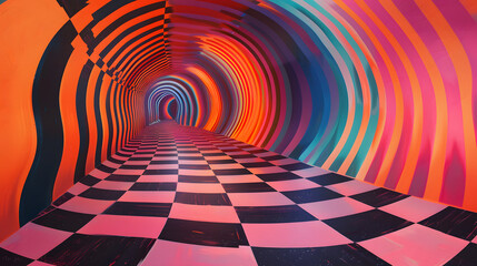 an abstract optical illusion room