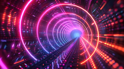 Obraz premium neon techno music background