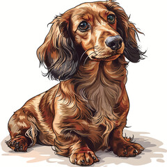 Dachshund dog. Vector illustration of a dachshund dog.