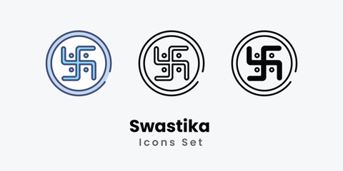 Swastika   icons set vector stock illustration