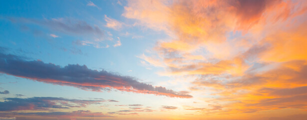 evening sky clouds golden light