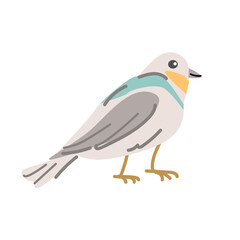 Spring bird. Vector cartoon illustration in childish style. Can used for greeting card, banner and poster, sticker. 