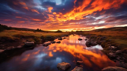 Foto op Canvas Orange Sunset © Cybonix