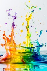 A colourful Splash Symphony. liquids and colors mixing