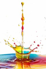 Colourful liquid splash, studio light