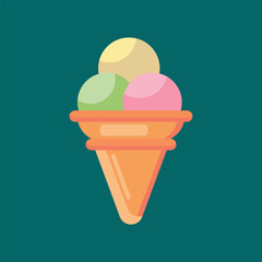 Flat ice cream. Vector image.