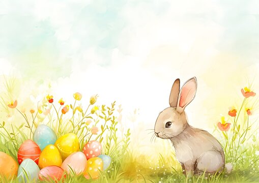 Easter Bunny Painting, Sitting in the Grass