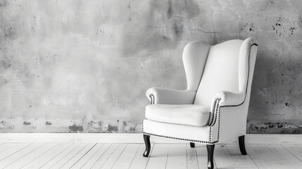 White armchair on the background