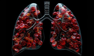 Pills Filling Lungs in Medical Concept