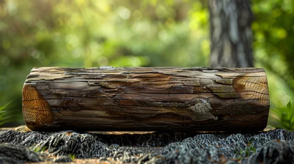 Foto op Plexiglas Wooden log stock © Salman