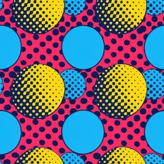 Pop Art Polka Dots and Stripes Pattern. A vibrant pop art pattern featuring a playful combination...