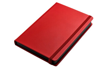 Vibrant Red Diary Isolated On Transparent Background