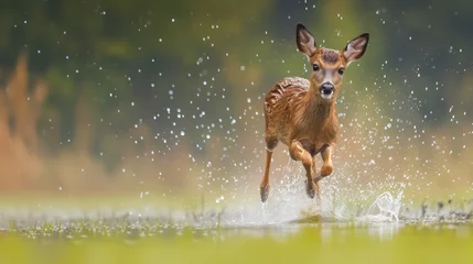 Zelfklevend Fotobehang Young roe deer capreolus © Salman