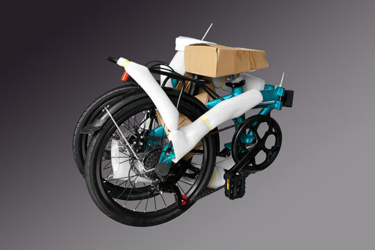 Folding bike in a package.