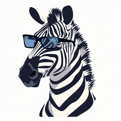 Fototapeta na wymiar Zebra wearing glasses