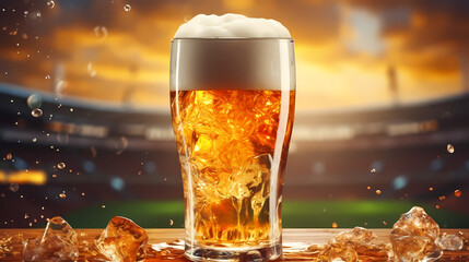 Fresh cold beer in glass, International Beer Day - obrazy, fototapety, plakaty