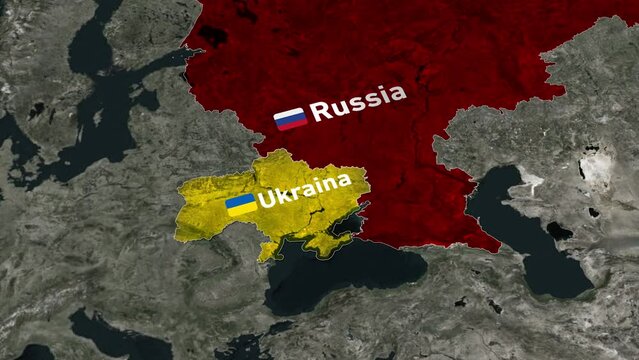 Maps of Russia and Ukraine