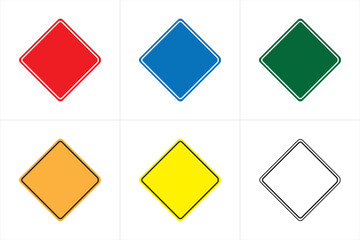 Blank Template Square Traffic sing with white background