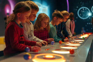 Children's science exhibition with interactive models and simulations - making the complex phenomena of black holes understandable and engaging.