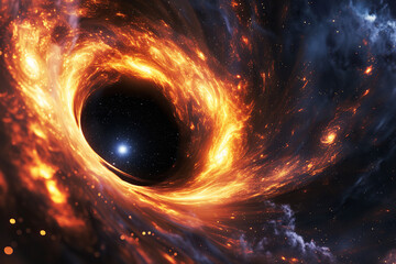 exploring a unique aspect of black holes - ranging from scientific investigations to metaphysical and philosophical interpretations. - obrazy, fototapety, plakaty