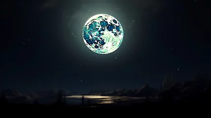 Photo sur Plexiglas Pleine Lune arbre Full moon background, astronomy background