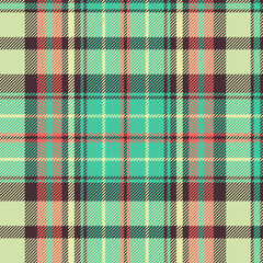 Seamless checkered geometric pattern with weaven textrure. Colorful tartan plaid background