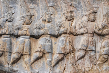 Hattusha the capital of the Hittites and its wall reliefs entrance gates nature and ruins on a...