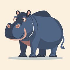 Flat modern logo Hippo vector icon illustration 
