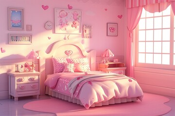 Pink Bedroom 3D model