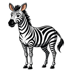 Fototapeta na wymiar Vector of a zebra standing on white.