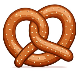pretzel cartoon on white background