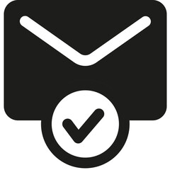 Contact Us Checking Email Icon in Glyph Style