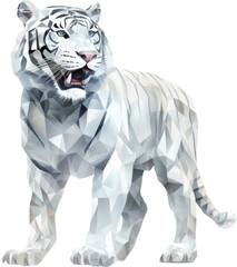 tiger,crystal shape of tiger,tiger made of crystal isolated on white or transparent background,transparency 
