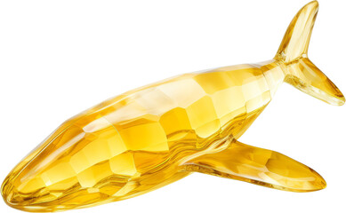 whale,yellow crystal shape of whale,whale made of crystal isolated on white or transparent background,transparency