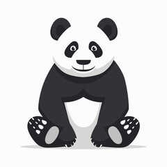 Flat modern logo Panda vector icon illustration