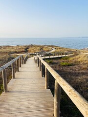 Boardwalk by the ocean coast 