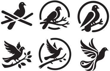 Pigeon logo icon vector illustration 