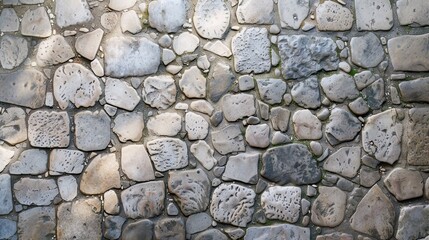 church floor different pattern , gothic cobblestone floor, top view, texture