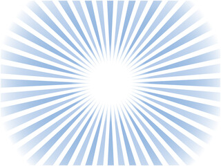 うっすらカラフルに輝く太陽光線イメージの集中線背景素材_ブルー - obrazy, fototapety, plakaty