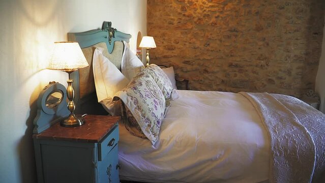 Vintage Bedroom Charm with Soft Lighting