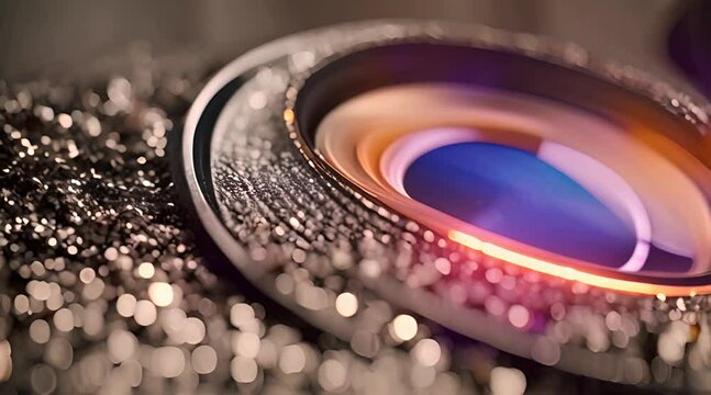 Glass or plastic fiber macro abstract cinematic 3d rendering, futuristic modern technology, chromatic reflection effect