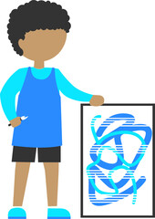 Boy with Canvas and Brush