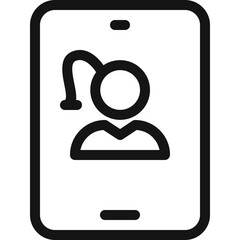 Customer Support Female Online Assistant Icon in Light Style