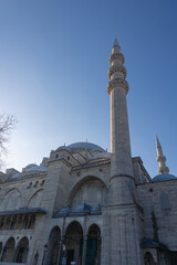 Fototapeta na wymiar Suleymaniye Mosque view. Ramadan or islamic concept vertical photo