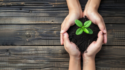 Hands nurturing a growing plant, symbolizing care for nature and life