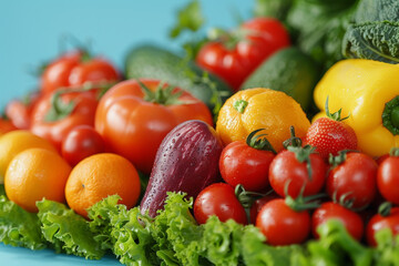 fresh vegetables and organic fruit food, a healthy meal